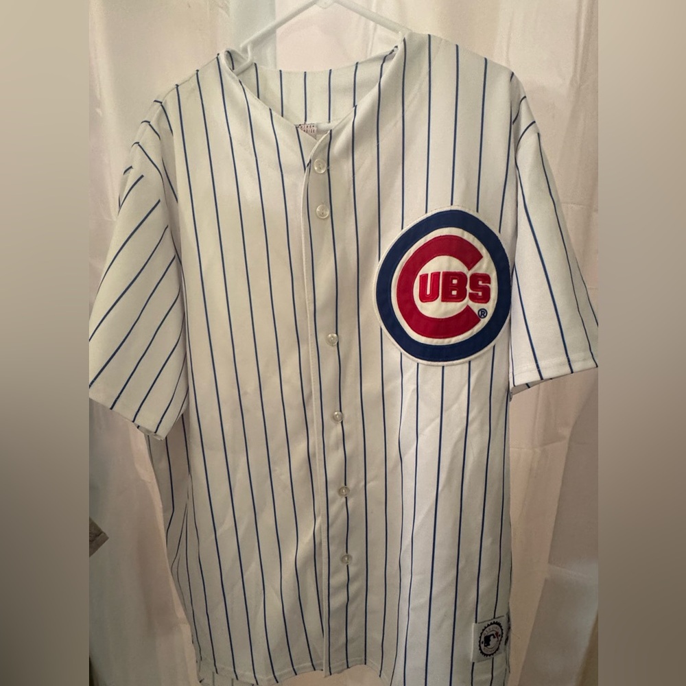 Chicago Cubs Majestic MLB Pinstripe Baseball Jersey XXL